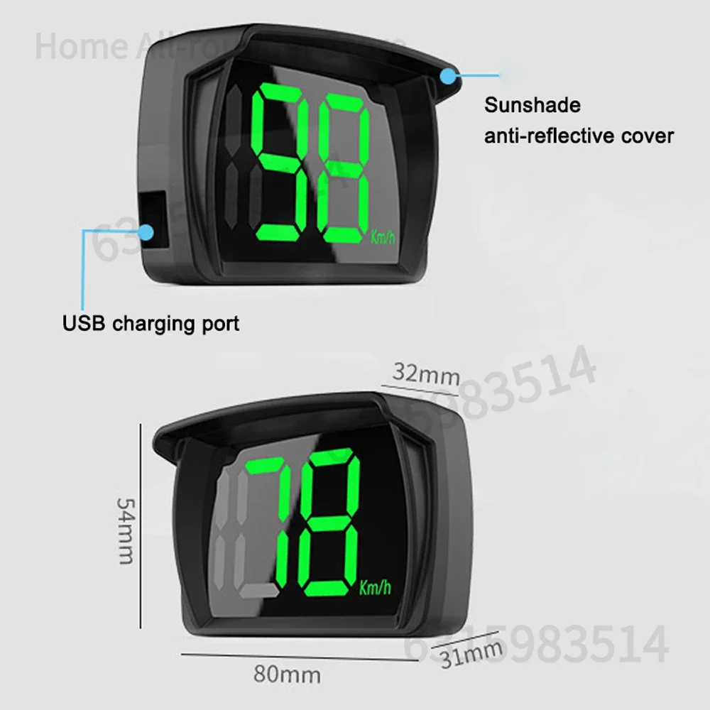 Car HUD GPS Speedometer MPH Digital Head Up Display Large LED Font For Truck SUV Motorcycle Universal Accessories