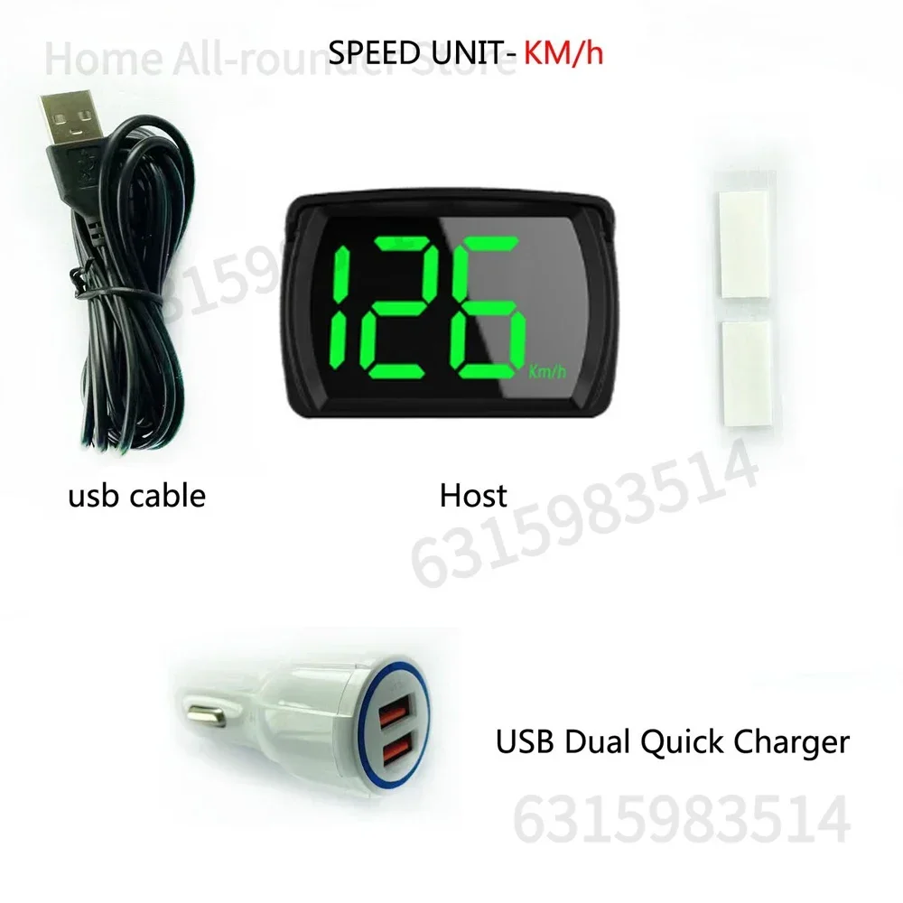 Car HUD GPS Speedometer MPH Digital Head Up Display Large LED Font For Truck SUV Motorcycle Universal Accessories